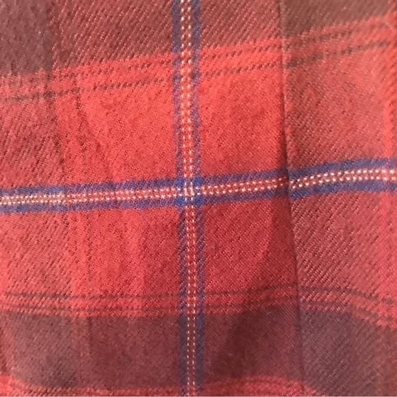 FREE People plaid mini skirt. Size 0. Burgundy plaid. - Picture 3 of 5